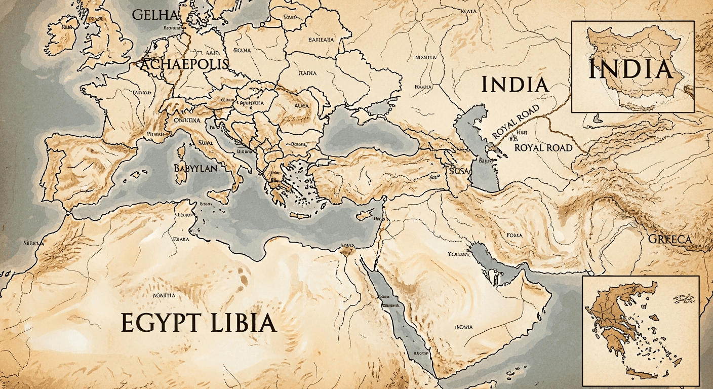아케메네스 왕조 페르시아 제국 영토 — 이집트에서 인도까지