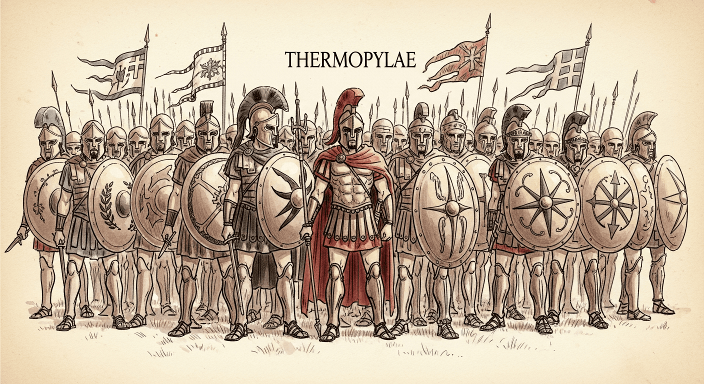 테스피아이, 코린토스, 아르카디아 등 다양한 도시국가 연합군