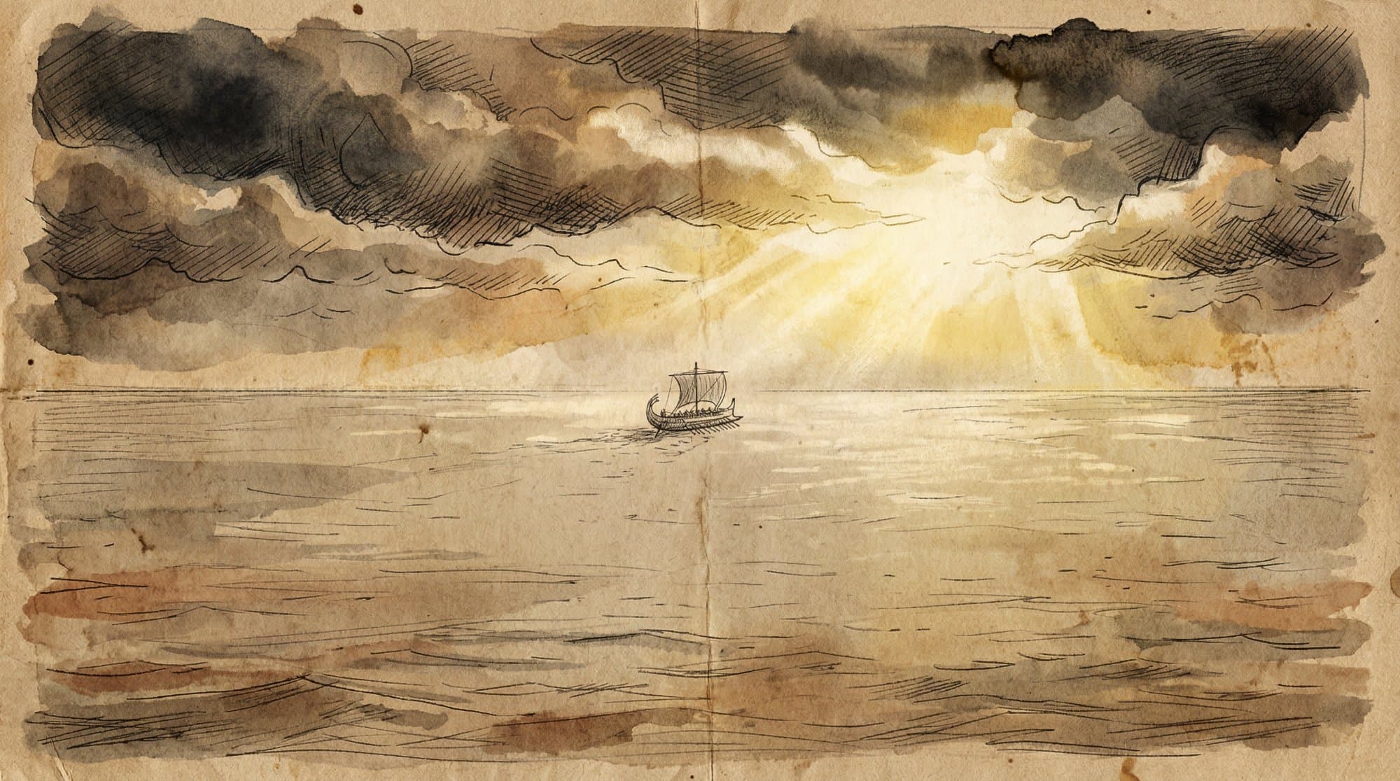 오디세이 영화 기대 — 광활한 바다와 항해하는 배