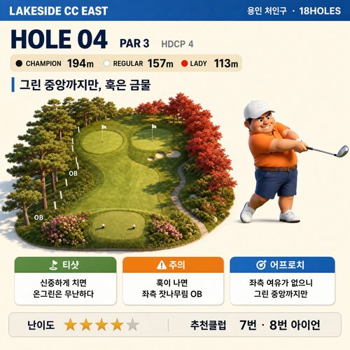 레이크사이드CC 동코스 카드 5