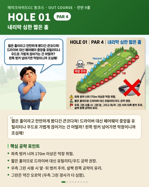 레이크사이드CC 동코스 카드 2