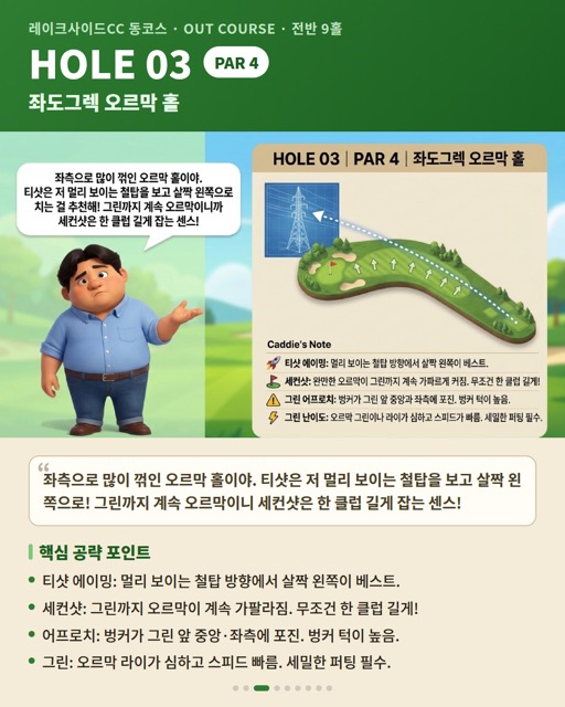 레이크사이드CC 동코스 카드 4