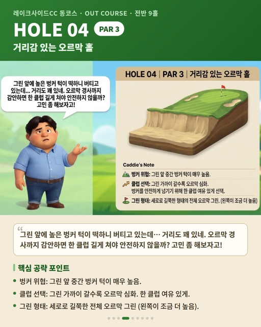 레이크사이드CC 동코스 카드 5