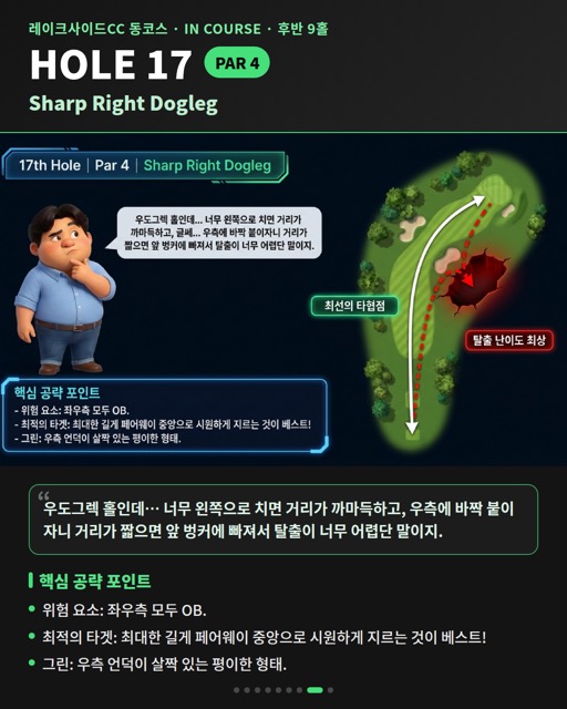 레이크사이드CC 동코스 카드 19